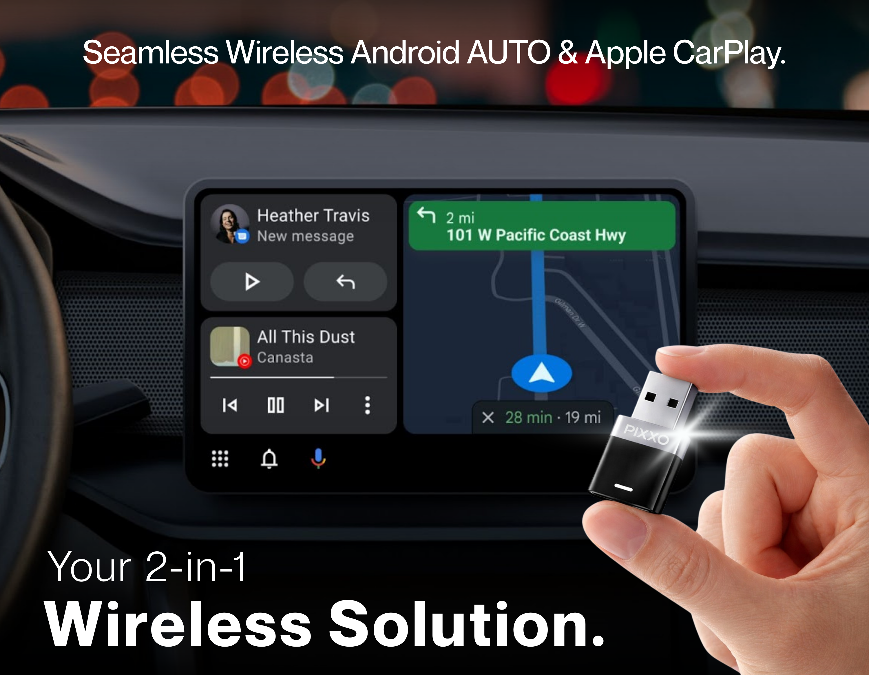 Pixxo Air - Wireless Android Auto & CarPlay Adapter